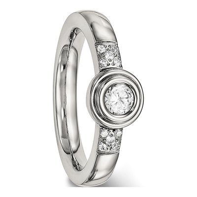 Stainless Steel CZ Engagement Ring – view 6