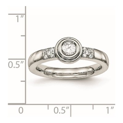Stainless Steel CZ Engagement Ring – view 8