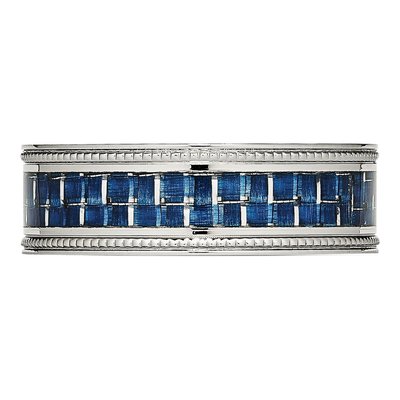 Stainless Steel 8mm Blue Carbon Fiber Comfort-Fit Wedding Band – view 4