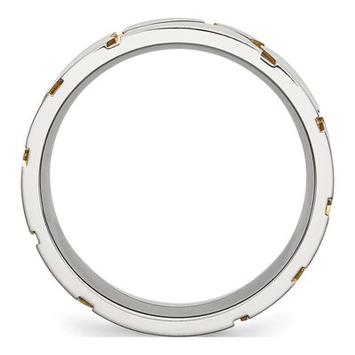 Men's Stainless Steel 8mm Grooved Wedding Band – view 3