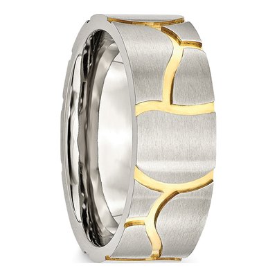 Men's Stainless Steel 8mm Grooved Wedding Band – view 5