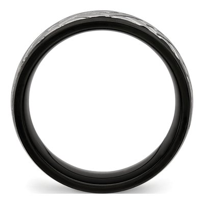 Black Stainless Steel 8mm Grooved Wedding Band – view 3