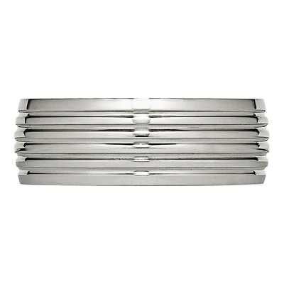 Stainless Steel 8mm Grooved Wedding Band – view 4