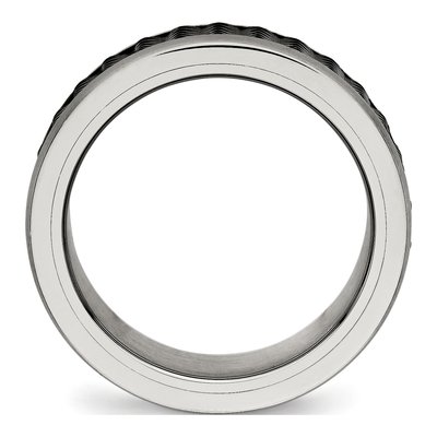 Black Stainless Steel 8mm Wedding Band – view 3