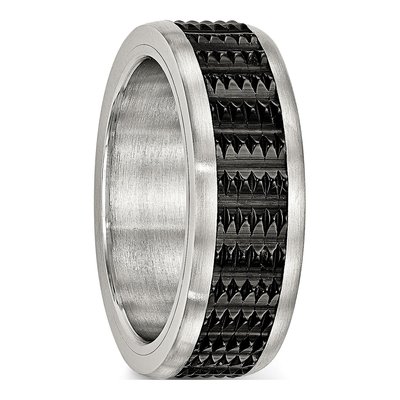 Black Stainless Steel 8mm Wedding Band – view 5