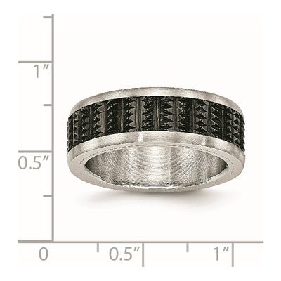 Black Stainless Steel 8mm Wedding Band – view 7