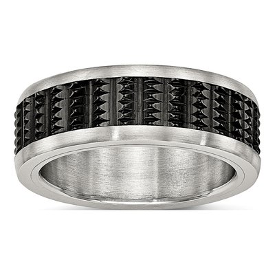 Black Stainless Steel 8mm Wedding Band