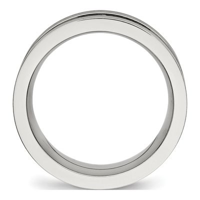 Stainless Steel CZ Wedding Band – view 2