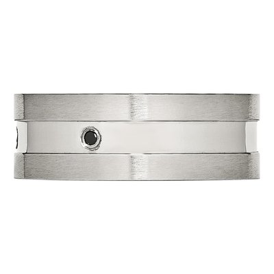 Stainless Steel CZ Wedding Band – view 3