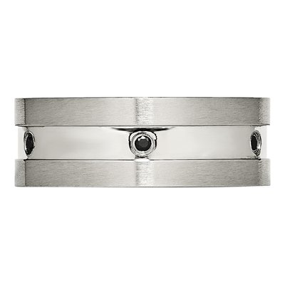 Stainless Steel CZ Wedding Band – view 4