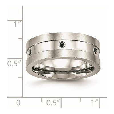 Stainless Steel CZ Wedding Band – view 7