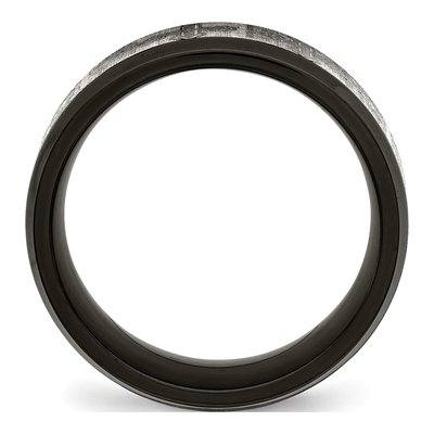 Men's Stainless Steel Black IP Cross Band Ring – view 3