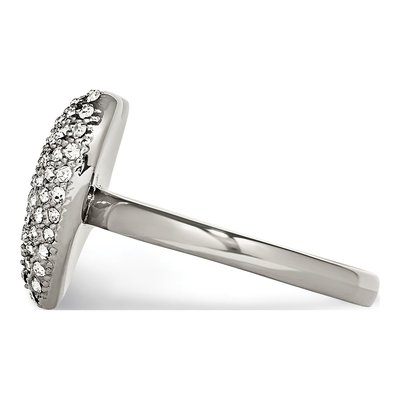 Stainless Steel Crystal Heart Ring – view 4