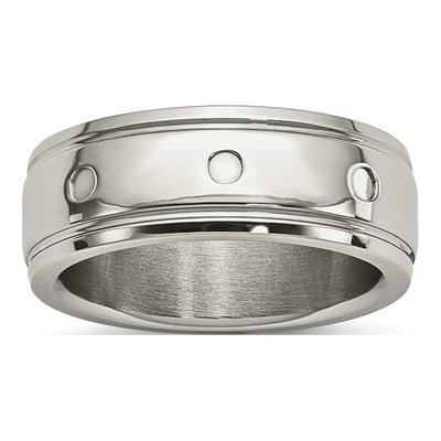 Stainless Steel Grooved Wedding Band