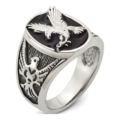 Men's Stainless Steel Enamel Eagle Ring – view 6