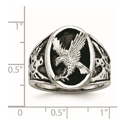 Men's Stainless Steel Enamel Eagle Ring – view 7