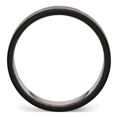 Black Stainless Steel Diamond-Cut Wedding Band – view 3