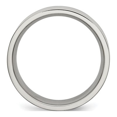 Stainless Steel 8mm Flat Comfort-Fit Wedding Band – view 5