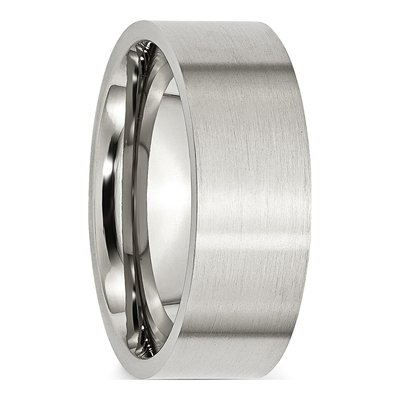 Stainless Steel 8mm Flat Comfort-Fit Wedding Band – view 7