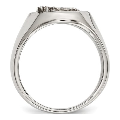 Men's Stainless Steel & Sterling Silver Eagle Ring – view 3