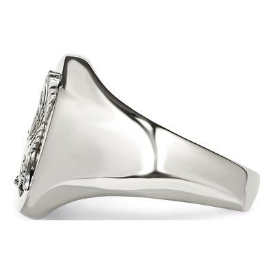 Men's Stainless Steel & Sterling Silver Eagle Ring – view 4