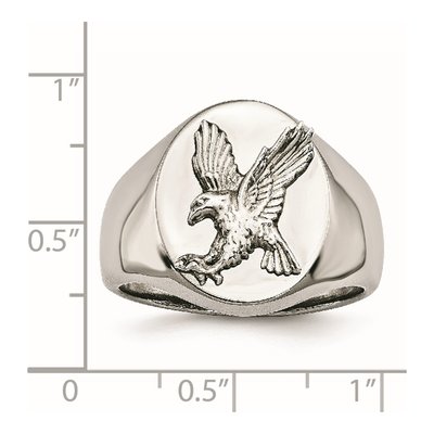 Men's Stainless Steel & Sterling Silver Eagle Ring – view 7