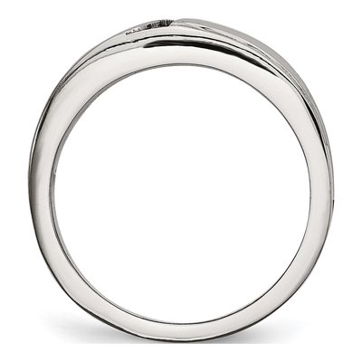 Stainless Steel CZ Wedding Band – view 3