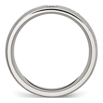 Black Stainless Steel CZ Cross Wedding Band – view 3