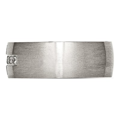 Black Stainless Steel CZ Cross Wedding Band – view 5