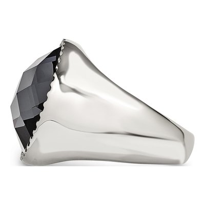 Stainless Steel Grey Glass Ring – view 4
