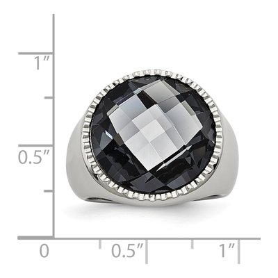 Stainless Steel Grey Glass Ring – view 7