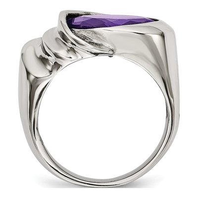 Stainless Steel CZ Ring – view 3