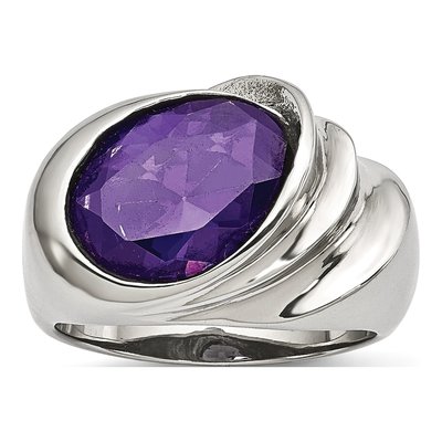 Stainless Steel CZ Ring