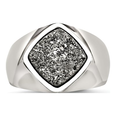 Stainless Steel Druzy Ring – view 5