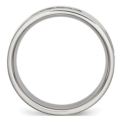 Stainless Steel 7mm Black Rubber Wedding Band – view 3