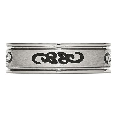 Stainless Steel 7mm Black Rubber Wedding Band – view 4
