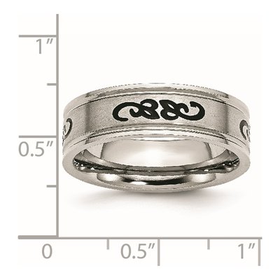 Stainless Steel 7mm Black Rubber Wedding Band – view 7
