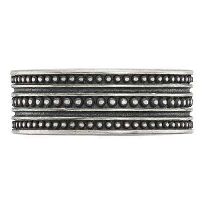 Stainless Steel 8mm Gun Metal Beaded Wedding Band – view 4
