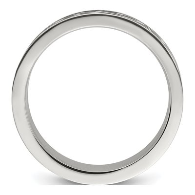 Stainless Steel 7mm Swirl Wedding Band – view 3