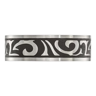 Stainless Steel 7mm Swirl Wedding Band – view 5