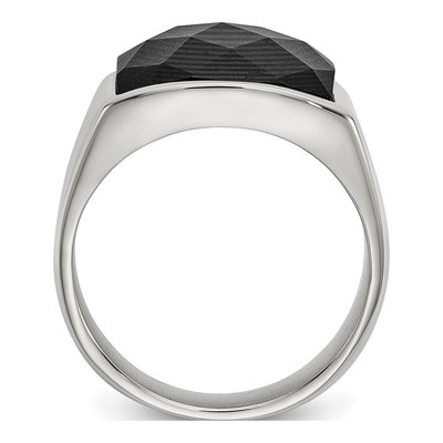 Men's Stainless Steel Carbon Fiber Ring – view 3