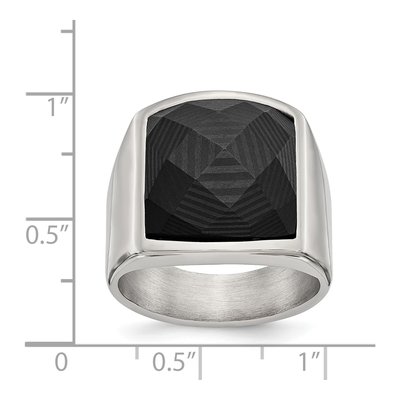 Men's Stainless Steel Carbon Fiber Ring – view 6