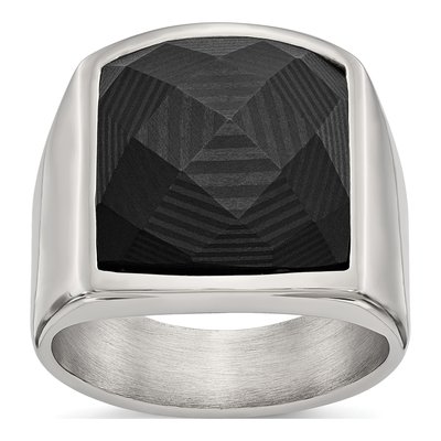Men's Stainless Steel Carbon Fiber Ring