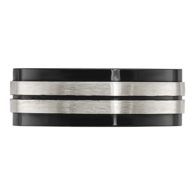 Black Stainless Steel 8mm Black Wedding Band – view 3