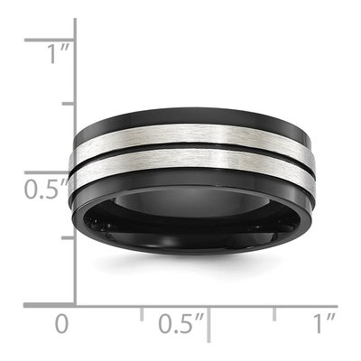 Black Stainless Steel 8mm Black Wedding Band – view 4