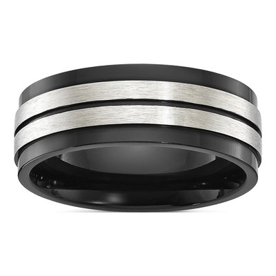 Black Stainless Steel 8mm Black Wedding Band