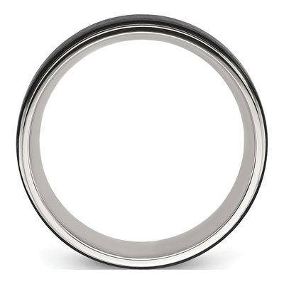 Black Stainless Steel 8mm Wedding Band – view 2
