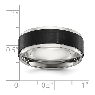 Black Stainless Steel 8mm Wedding Band – view 4