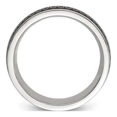 Black Stainless Steel 7.8mm Swirl Wedding Band – view 3