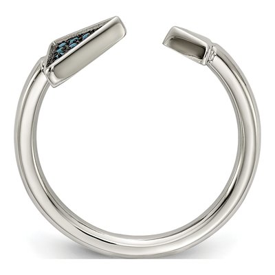 Stainless Steel Turquoise Triangle Ring – view 3